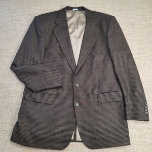 Vintage Country Britches Houndstooth Sport Coat Blazer Mens 44L ? Union Made USA